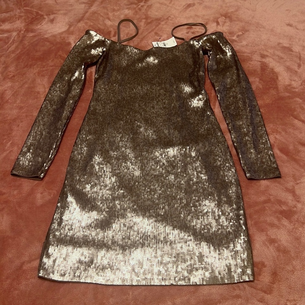 New w/tags Express sequin mini long sleeve dress